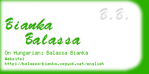 bianka balassa business card